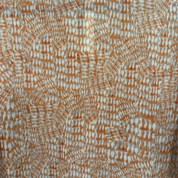 Excellent condition: Susan Graver orange V-neck semi-sheer top, size 10 - Picture 4 of 8